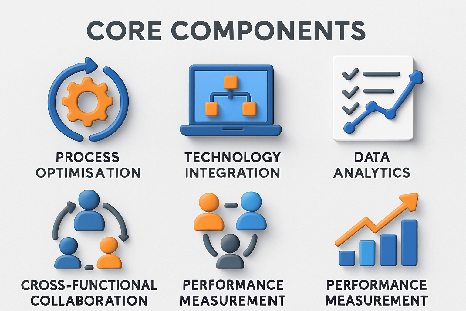 3dmodel Core Components Infographic Design a visual breakdown of the five core marketing operations components discussed in the article process optimi