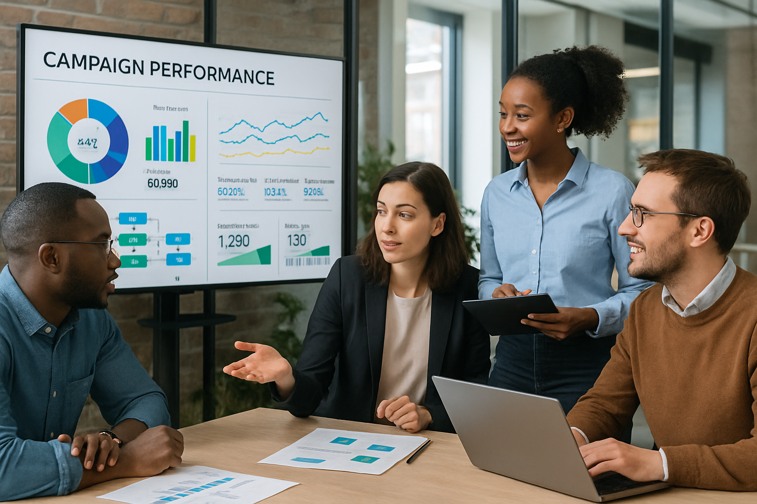 Professional marketing operations team collaborating