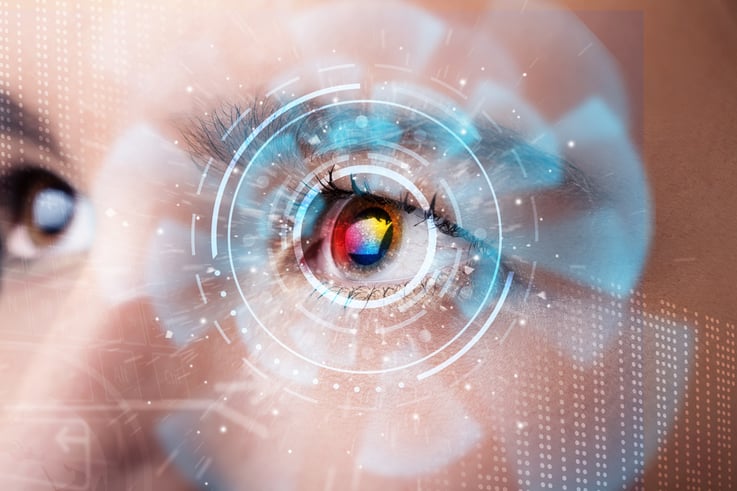 Future woman with cyber technology eye panel concept-2