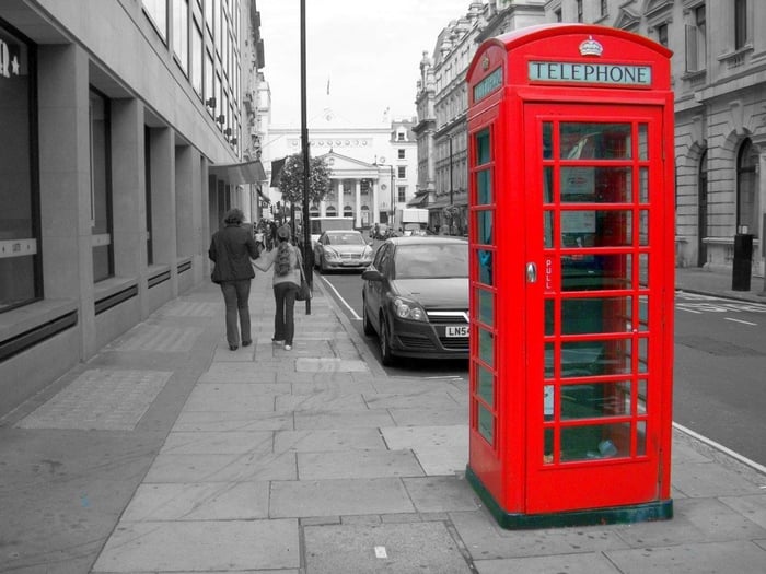 Image Of Telephone Booth Depicts B2B Tele Marketing