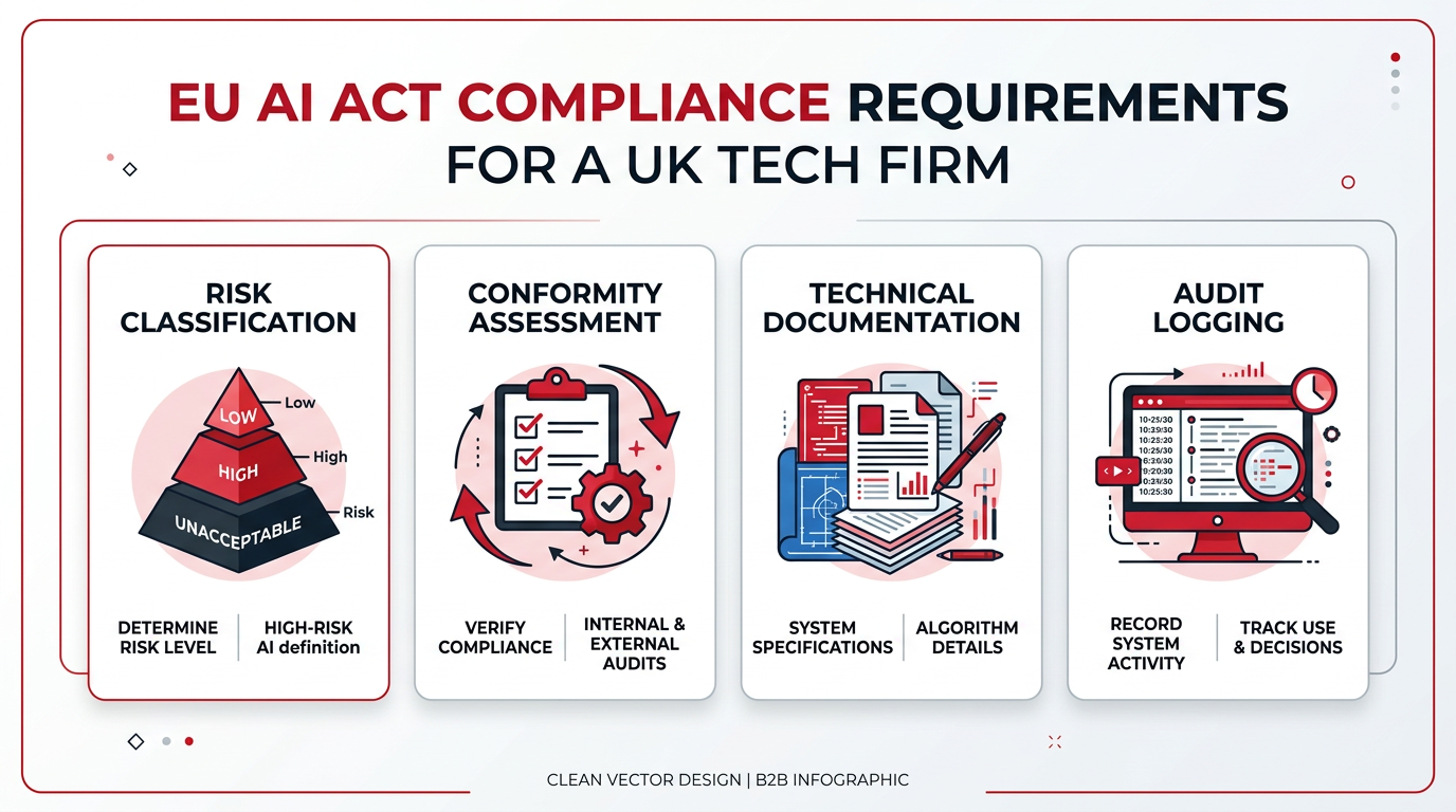 EU AI Act requirements for UK tech firms: risk classification, conformity, documentation, audit logging