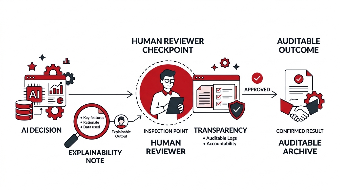 Human-in-the-loop oversight for AI transparency and explainability