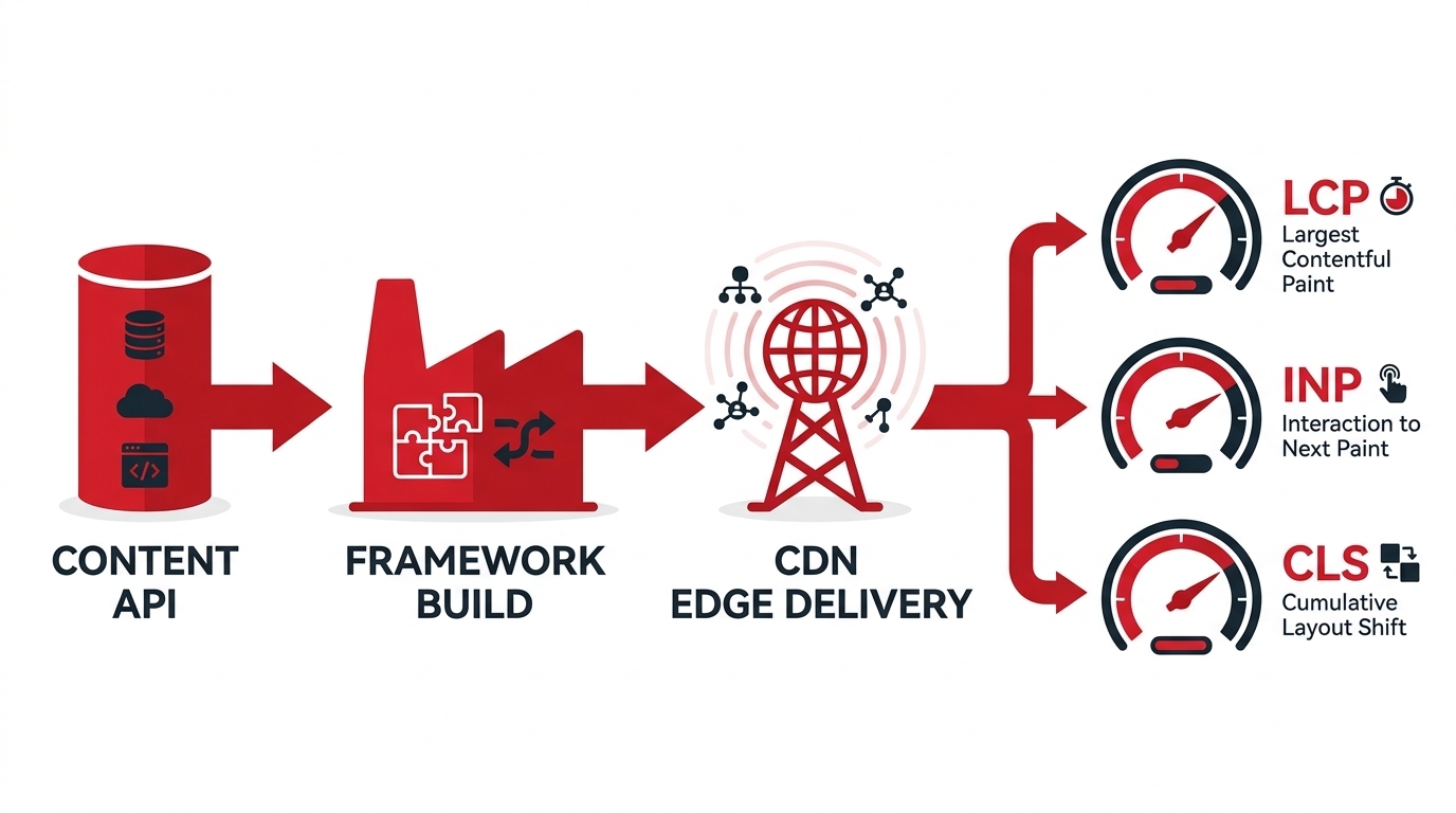 Headless CMS render path feeding Core Web Vitals: LCP, INP and CLS