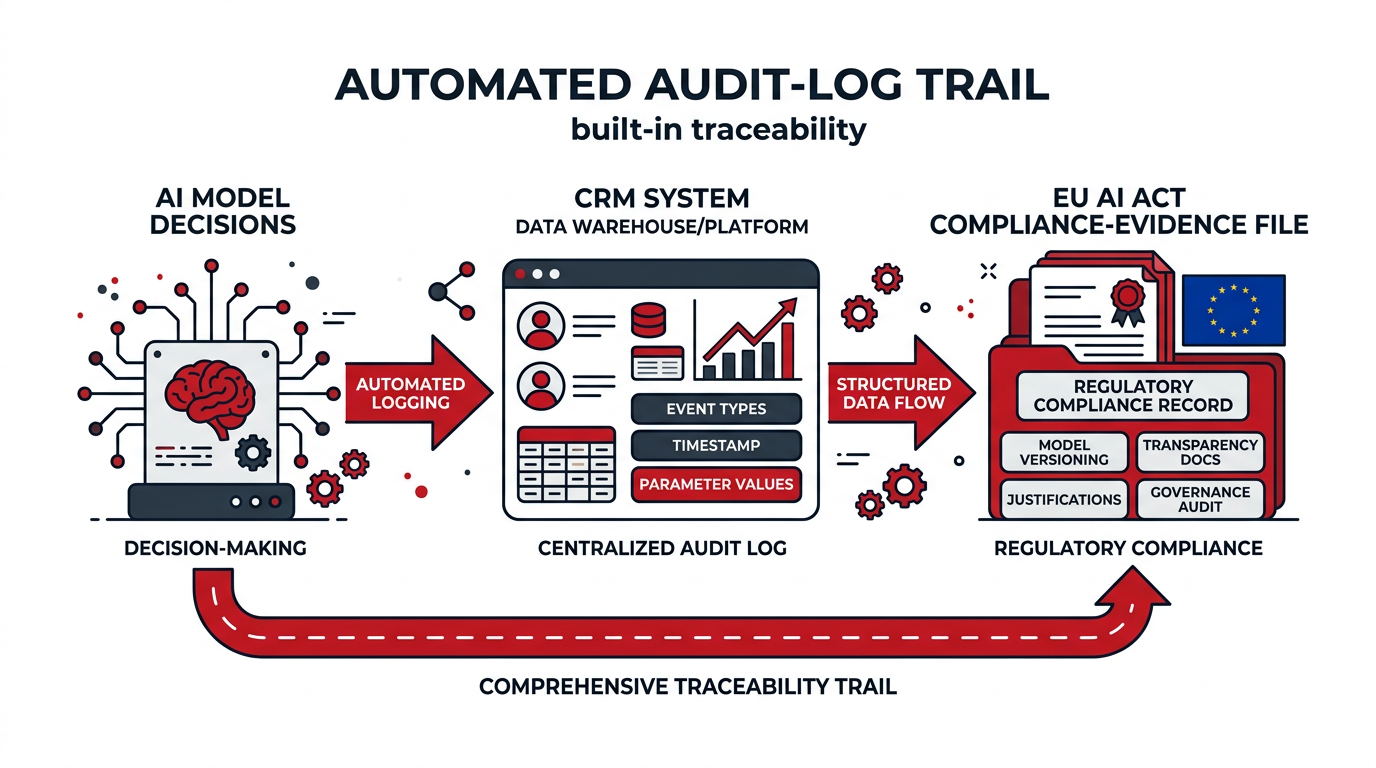 Automated audit-log trail feeding EU AI Act compliance evidence